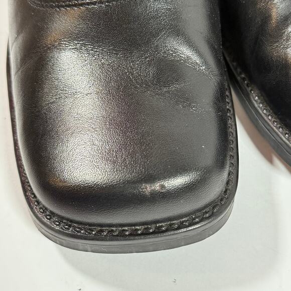 Bass Barry Mary Jane Y2K Black Leather Square Toe Buckle Pump Heels Sz 8 - Picture 7 of 10